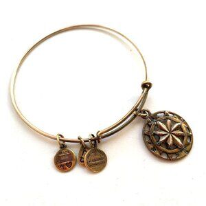 Alex and Ani Compass Charm Bracelet Gold Finish - Expands 2"- 3.5"